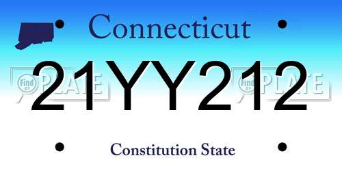 21YY212 Connecticut License Plate