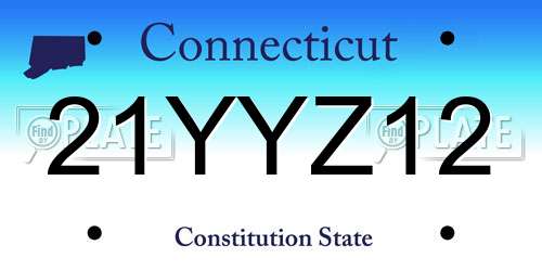 21YYZ12 Connecticut License Plate