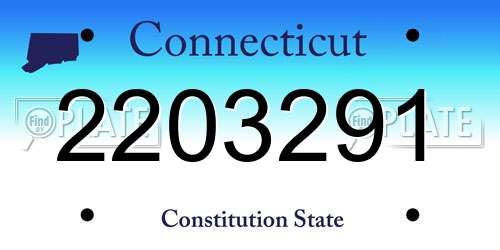 2203291 Connecticut License Plate