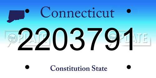 2203791 Connecticut License Plate