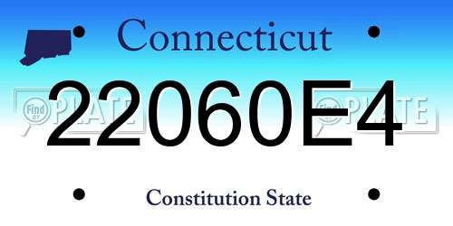 22060E4 Connecticut License Plate
