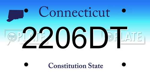 2206DT Connecticut License Plate