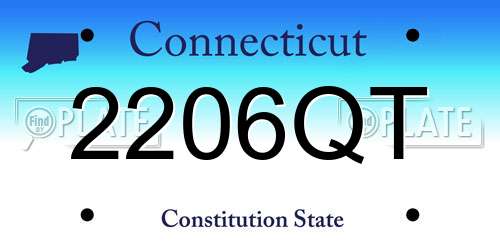 2206QT Connecticut License Plate