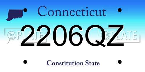 2206QZ Connecticut License Plate