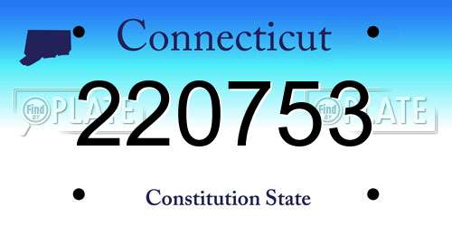 220753 Connecticut License Plate