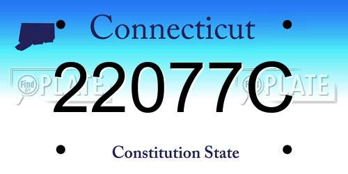 22077C Connecticut License Plate