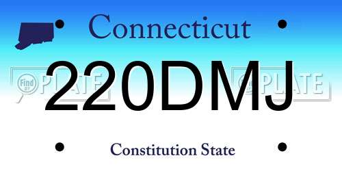 220DMJ Connecticut License Plate