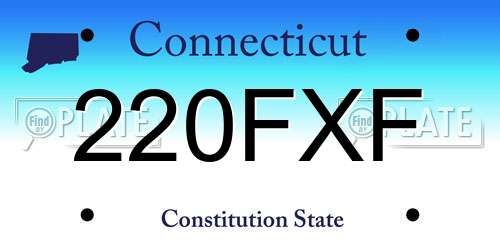 220FXF Connecticut License Plate