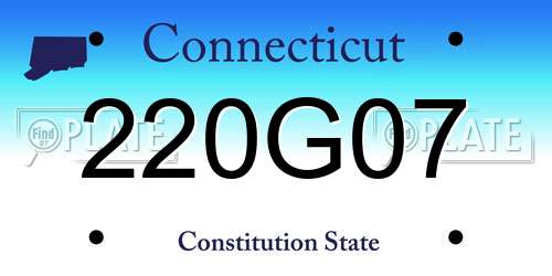 220G07 Connecticut License Plate