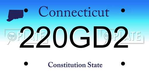 220GD2 Connecticut License Plate