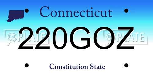 220GOZ Connecticut License Plate