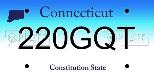 220GQT Connecticut License Plate
