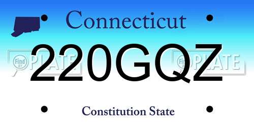 220GQZ Connecticut License Plate