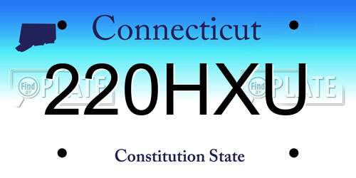 220HXU Connecticut License Plate