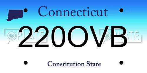 220OVB Connecticut License Plate