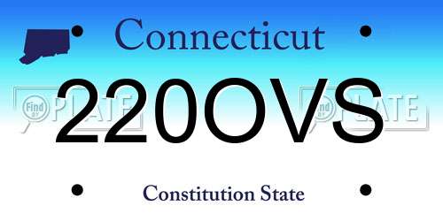 220OVS Connecticut License Plate
