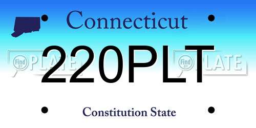 220PLT Connecticut License Plate