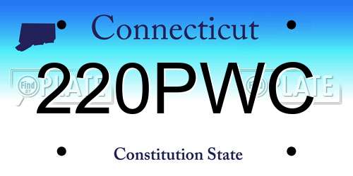 220PWC Connecticut License Plate