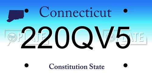 220QV5 Connecticut License Plate