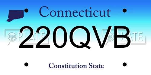 220QVB Connecticut License Plate