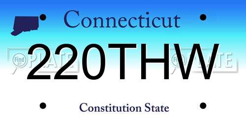 220THW Connecticut License Plate