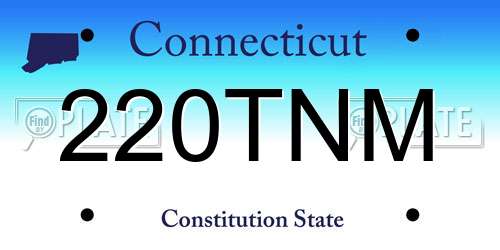 220TNM Connecticut License Plate