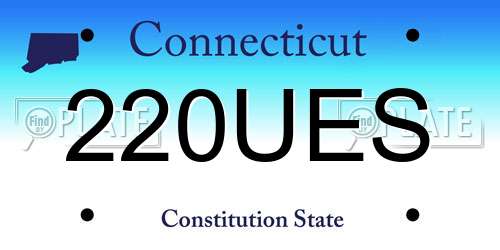 220UES Connecticut License Plate