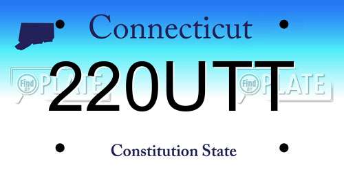 220UTT Connecticut License Plate