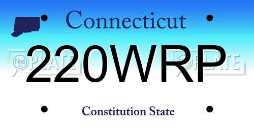 220WRP Connecticut License Plate