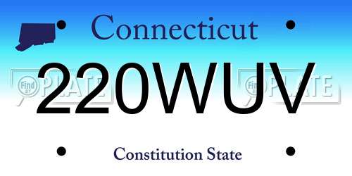 220WUV Connecticut License Plate