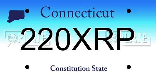 220XRP Connecticut License Plate
