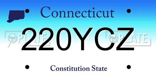 220YCZ Connecticut License Plate