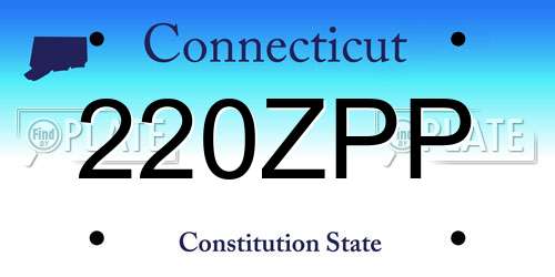 220ZPP Connecticut License Plate