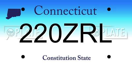 220ZRL Connecticut License Plate