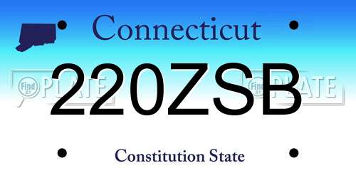 220ZSB Connecticut License Plate