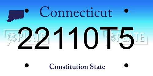 22110T5 Connecticut License Plate