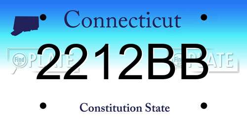 2212BB Connecticut License Plate
