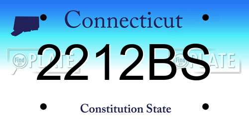 2212BS Connecticut License Plate