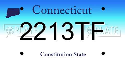 2213TF Connecticut License Plate