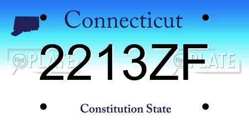 2213ZF Connecticut License Plate