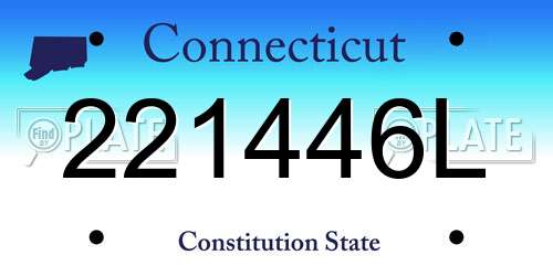 221446L Connecticut License Plate