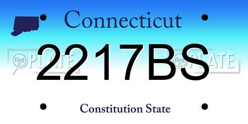 2217BS Connecticut License Plate