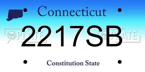 2217SB Connecticut License Plate