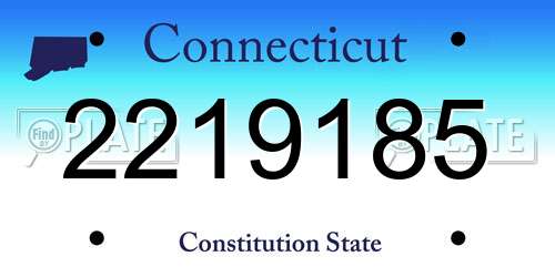 2219185 Connecticut License Plate