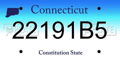 22191B5 Connecticut License Plate