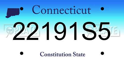 22191S5 Connecticut License Plate