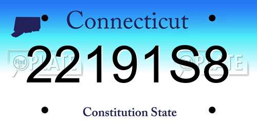 22191S8 Connecticut License Plate
