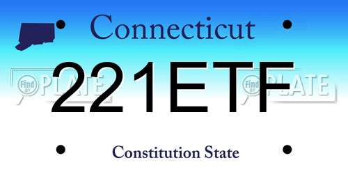221ETF Connecticut License Plate