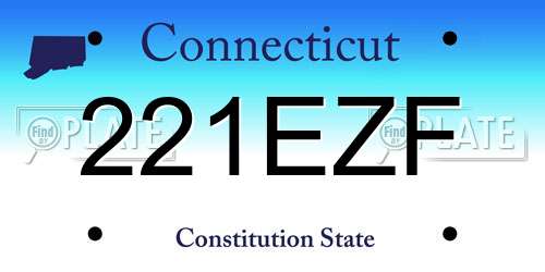 221EZF Connecticut License Plate