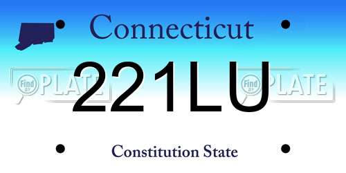 221LU Connecticut License Plate